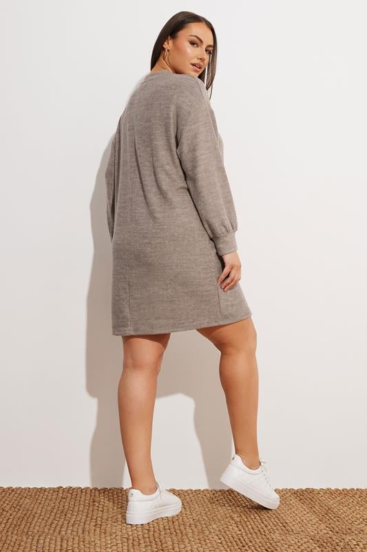 Mocha Brown Soft Touch Jumper Dress